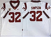USC Trojans 32 O.J.Simpson White College Football Jersey,baseball caps,new era cap wholesale,wholesale hats